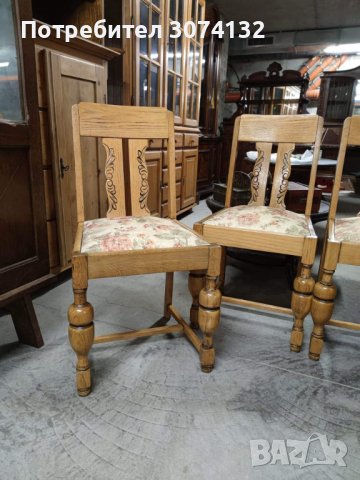 Трапезни столове с фрезовани крака (материал дъб), снимка 6 - Столове - 39107976