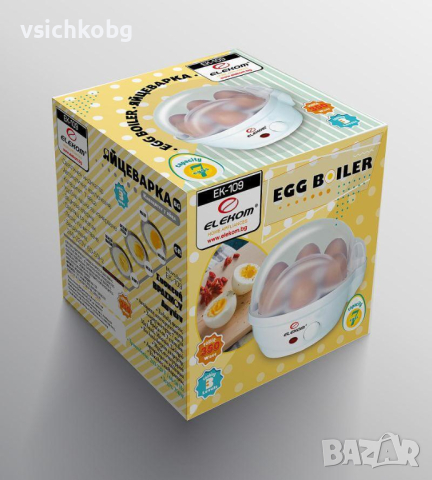 Яйцеварка ЕЛЕКОМ ЕК-109, 350 W, Уред за варене на яйца до 7 яйца 3 нива на варене Звук при готовност, снимка 2 - Други - 44932288