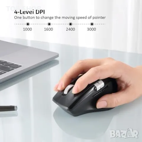 Нова Ергономична Безжична мишка с тихо скролиране и многобройни DPI, снимка 2 - Клавиатури и мишки - 49239154