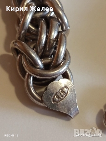 Масивна сребърна гривна Кралска плетка майсторска ръчна изработка 50772, снимка 3 - Гривни - 52984918