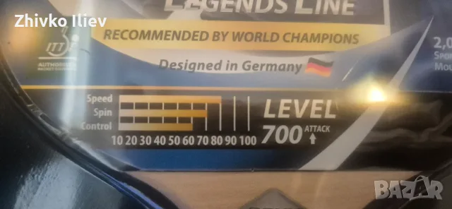 Комплект хилка Donic Schildkröt Legends 700, калъф за тенис на маса Donic и 3 топчета 40+mm Donic, снимка 3 - Тенис - 55766238
