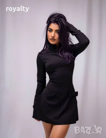 Черна дамска рокля , снимка 2 - Рокли - 50374992