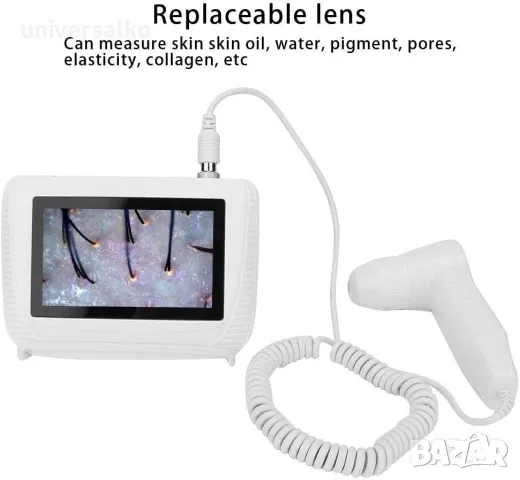 Скенер за диагностика на скалп и кожа, детектор за фоликулит, снимка 6 - Фризьорски принадлежности - 46097115