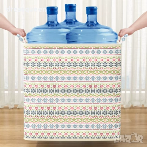 4867 Текстилен органайзер за дрехи и завивки със скандинавски мотиви – Стил и ред в дома, снимка 6 - Други стоки за дома - 53623088