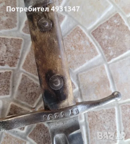 италиански щик с кания, снимка 2 - Антикварни и старинни предмети - 55828682