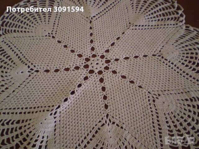 Винтедж плетена на една кука малка кръгла покривка, снимка 5 - Антикварни и старинни предмети - 35778364