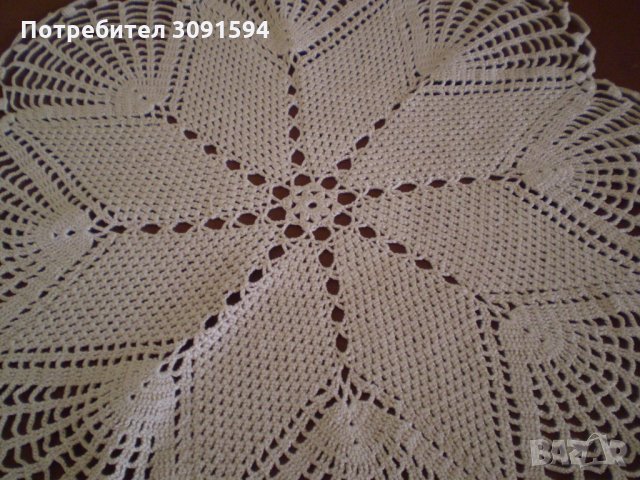 Винтедж плетена на една кука малка кръгла покривка, снимка 5 - Антикварни и старинни предмети - 35778364
