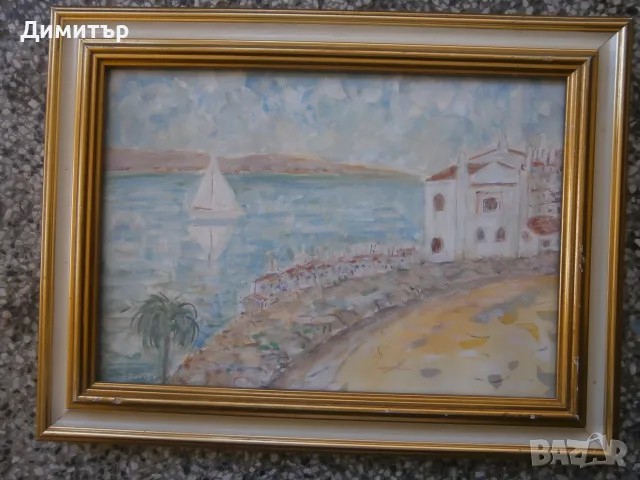Акварел пейзаж рамкиран