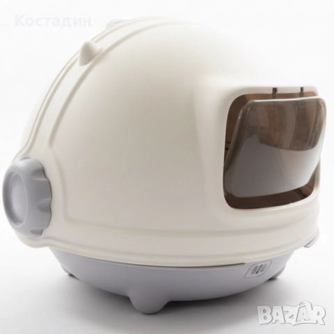 Закрита/Затворена Котешка Тоалетна - 55.4см/49см/41.7см - Сива разцветка - Pet-Interest, снимка 2 - За котки - 52703988