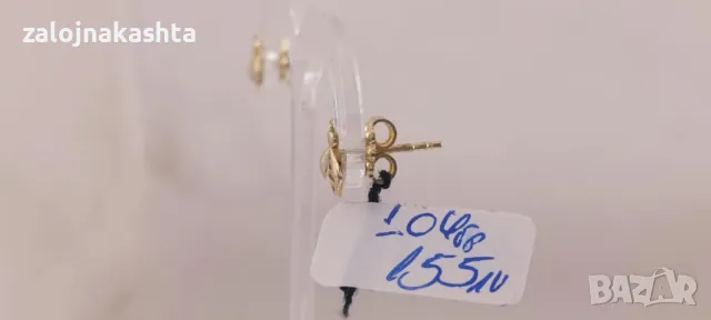 Нови Златни обеци-1,04гр/14кр, снимка 4 - Обеци - 48367599