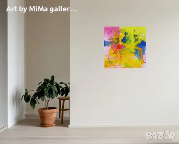 Абстракция 40х40см., платно, картина, автор, уникат, оригинал, снимка 2 - Картини - 55873371
