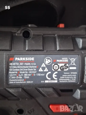 Акумулаторен винтоверт бормашина 12В на Парксайд Parkside Performance PBSPA 12V E4, снимка 4 - Винтоверти - 54272002