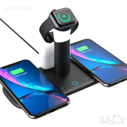 Безжично зарядно за мобилни устройства 3 в 1 + лампа, снимка 3 - Безжични зарядни - 53822097