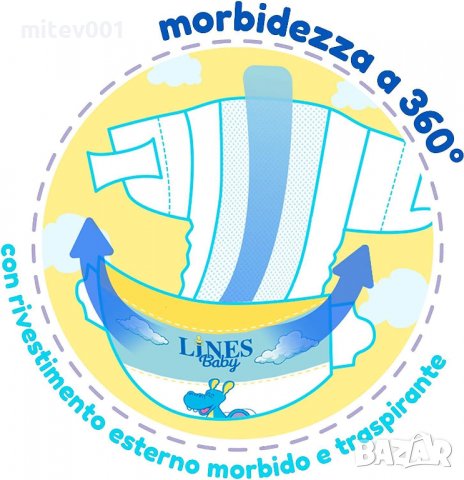 Памперси Lines Baby Extra Large, размер XL (15+ Kg) 4 броя в пакет, снимка 4 - Пелени, памперси - 38870069