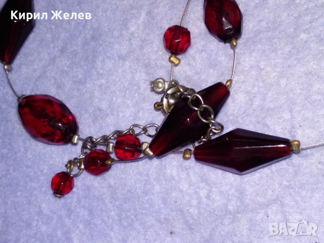 ПРЕКРАСНО ФАСЕТИРАНО КРИСТАЛНО РЕТРО АРТ НУВО СТИЛ ХЕНД МЕЙД КОЛИЕ 45511, снимка 15 - Колиета, медальони, синджири - 41753151