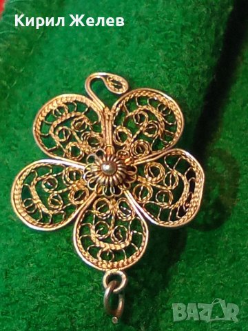 СРЕБЪРНО ЦВЕТЕ ФИЛИГРАН ГРАНУЛАЦИЯ РЪЧНА МАЙСТОРСКА СТАРА ИЗРАБОТКА 16721, снимка 3 - Антикварни и старинни предмети - 30496722