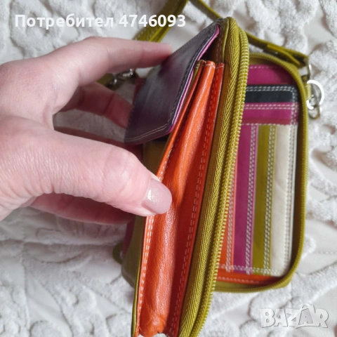 чантичка / портмоне многоцветна , естествена кожа, снимка 2 - Портфейли, портмонета - 53707723