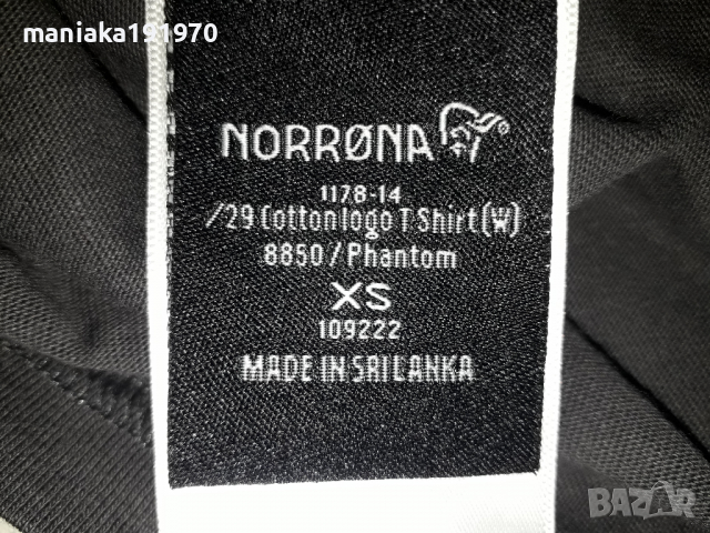 Norrona Cotton Logo T-Shirt (ХS) спортна тениска, снимка 5 - Тениски - 36165522