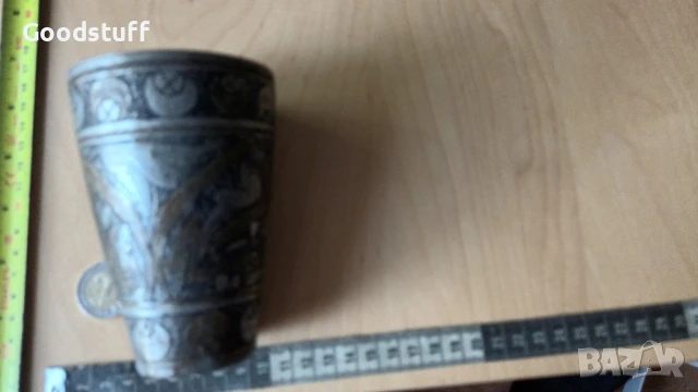 Османска,чаша,бокал,рьчно рисувана,гравюри,бронз, 3 цвята, снимка 10 - Антикварни и старинни предмети - 50586386