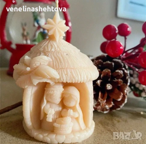 3D Коледна къщичка Силиконов молд форма за свещи гипс сапун смола 