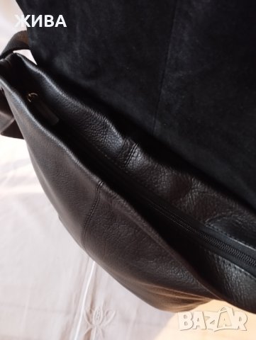 RICARDO COLLI - ЕСТЕСТВЕНА КОЖА мъжка,голяма,черна чанта през рамо за лаптоп или таблет, снимка 4 - Чанти - 41682749