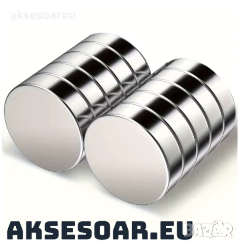 10 бр. Супер силни нови неодимови дискови малки 20 х 2 мм. мощни магнити за хладилник и офис магнит, снимка 12 - Други - 50524068