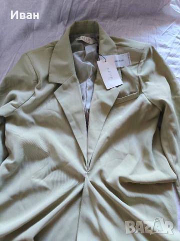 KAIIA Twisted blazer dress sage S-M, снимка 7 - Рокли - 51170933