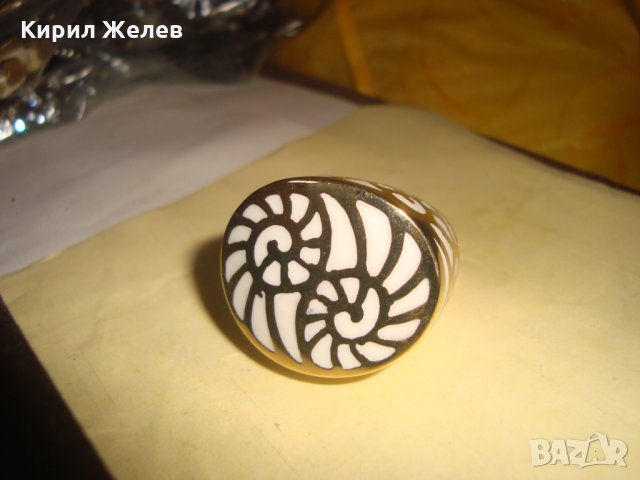 ФЕШЪН ПОЗЛАТЕНА СТОМАНА и БИЖУТЕРСКА СПЕЦ. СПЛАВ СМОЛА АРТ ДИЗАЙН ПРЪСТЕН - КРАСОТА! 25049, снимка 7 - Пръстени - 34508450