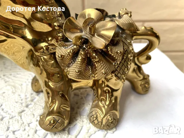 Красив позлатен порцеланов слон от Англия , снимка 6 - Антикварни и старинни предмети - 49742941