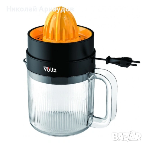 Цитрус преса Oliver Voltz OV51164A, 30 W, 1.2 л, Двупосочно движение, 2 конуса, Черен/оранжев, снимка 2 - Сокоизстисквачки и цитрус преси - 53606345