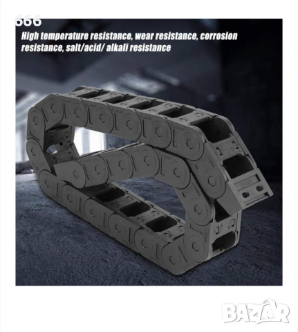 Найлонова кабелна верига Jormftte, тип мост, 25x38 мм, черна, 100 см, снимка 3 - Друга електроника - 53572870