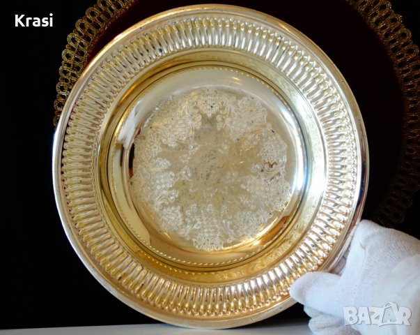 Посребрена бронзова фруктиера,салатиера WMF. , снимка 4 - Антикварни и старинни предмети - 38638525