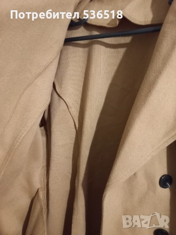 Дамско преходно палто цвят камел - Shein, снимка 4 - Палта, манта - 52485242