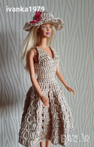 Плетени дрехи за кукла Барби 1966, снимка 3 - Кукли - 50751023