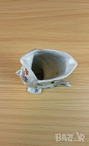 Ваза с формата на риба, декорирана с цветя, снимка 5 - Вази - 51694217