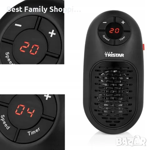 Керамичен мини нагревател на Tristar, снимка 2 - Печки, фурни - 48591451