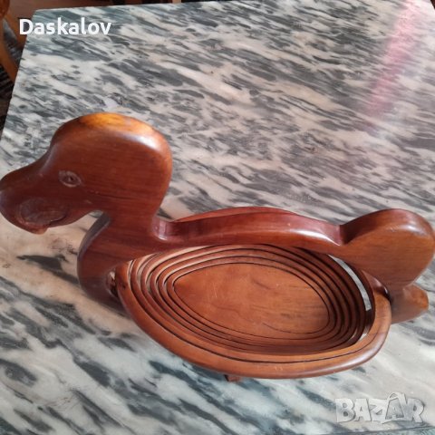 Продавам дървена декоративна купа фламинго, снимка 2 - Други стоки за дома - 41357523