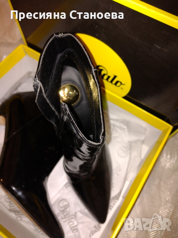 Buffalo боти естествена кожа / лак на ток , снимка 5 - Дамски боти - 36487395