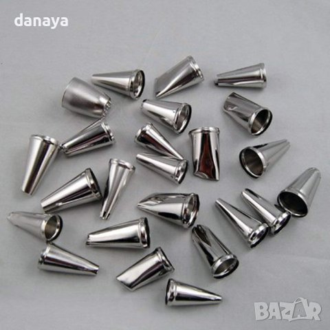 3495 Сладкарски метални накрайници за шприц пош 24 броя в комплект, снимка 3 - Аксесоари за кухня - 41019462