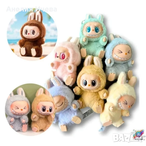 Мини музикална фигурка Лабубу със светлини – плюшена, 18 см, снимка 3 - Фигурки - 51065096