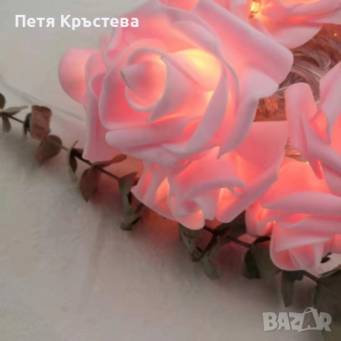 Декоративни интериорни LED лампички рози, снимка 2 - Лед осветление - 52355822