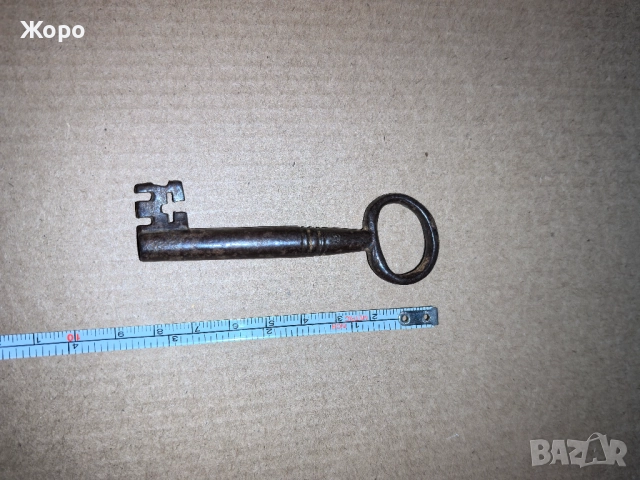Старинен ръчно кован  ключ за порта, врата , снимка 5 - Антикварни и старинни предмети - 52683699