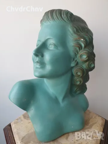 ARNOVA 441 статуя 40см/Арт Деко стара френска керамична фигура/манекен-бюст на жена