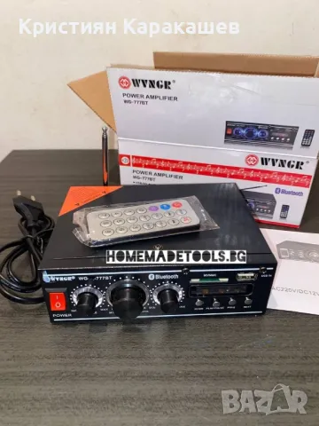 Мини стерео усилвател SN-777BT Bluetooth USB, снимка 2 - Ресийвъри, усилватели, смесителни пултове - 48419638