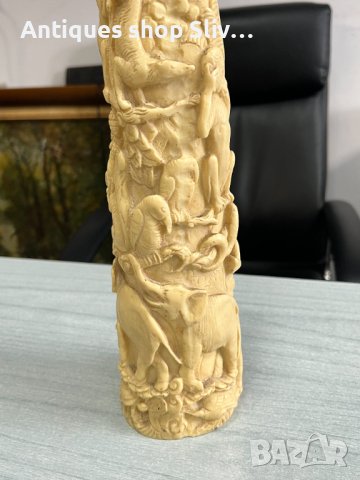 Винтидж резбован бивник от смола - Животинско царство. №4635, снимка 5 - Колекции - 42521702