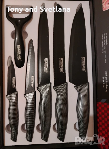 SWISSLINE SWITZERLAND кухненски ножове+ белачка комплект 