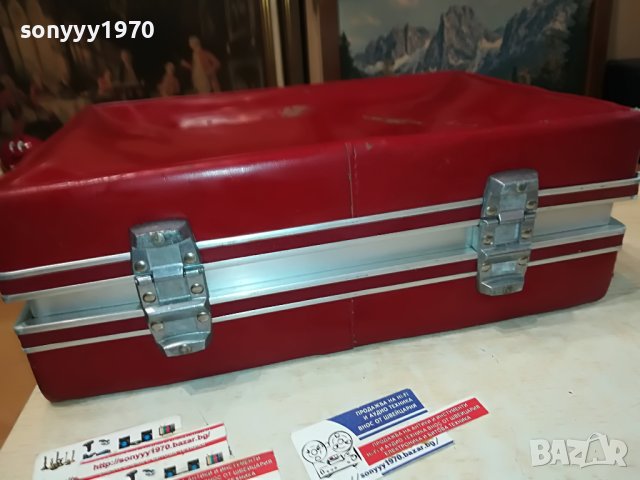 CAVALET-РЕТРО КУФАР ЧЕРВЕНА КОЖА И АЛУМИНИЙ M2205231113, снимка 11 - Антикварни и старинни предмети - 40784021