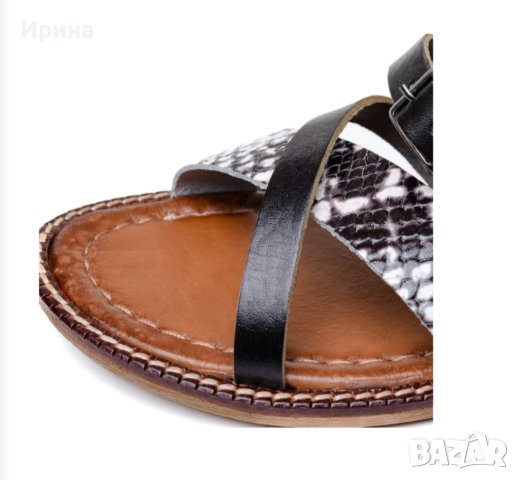 Дамски сандали със змийски принт, снимка 2 - Сандали - 40605405