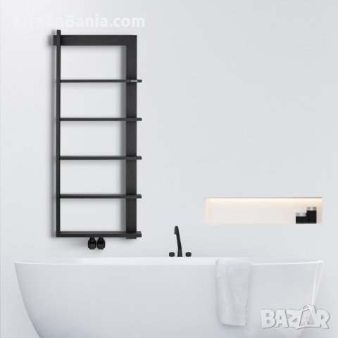 ЛУКСОЗНА ЛИРА ЗА БАНЯ СЕРИЯ STEP цвят crome Brushed & Polished Black Chrome - 1200x500