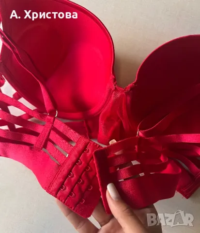 Червено PUSH UP бюстие , снимка 4 - Корсети, бюстиета, топове - 47365690